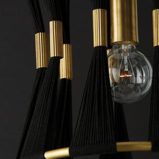 Capital Lighting 341111 Bianca 12"W Pendant - Black Rope / Patinaed Brass