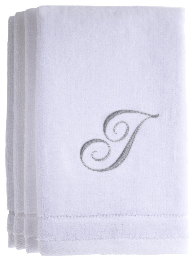 Monogrammed White Fingertip Towels Set of 4 - I