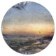 Colorful Dawn Over Sea Watercolor, Landscape Disc Metal Artwork, 11"