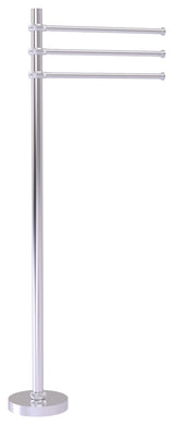 Towel Stand with 3 Pivoting 12" Arms, Satin Chrome