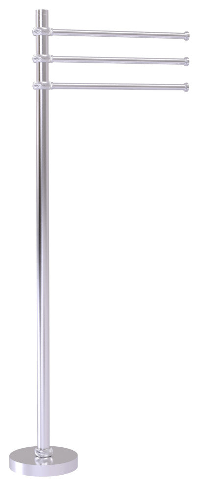 Towel Stand with 3 Pivoting 12" Arms, Satin Chrome