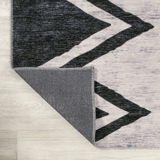 Siksak Modern Chevron Border Area Rug, 8x10
