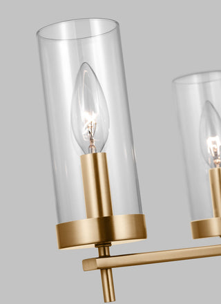 Zire Three Light Chandelier, Satin Brass
