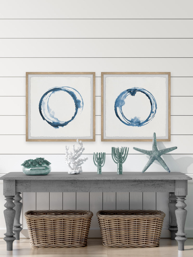 Blue Flash Diptych, Set of 2, 24x24 Panels