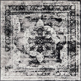 Unique Loom Black Salle Garnier Sofia 6' Square Rug