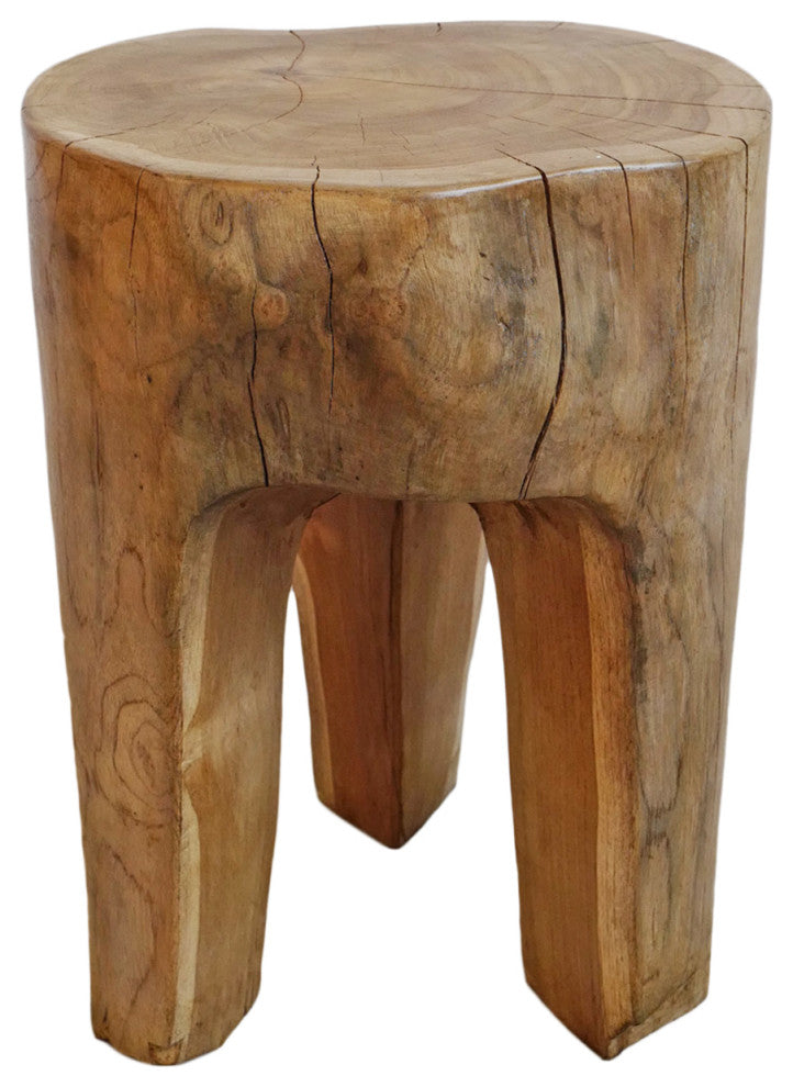 Organic Teak Root 3 Leg Stool