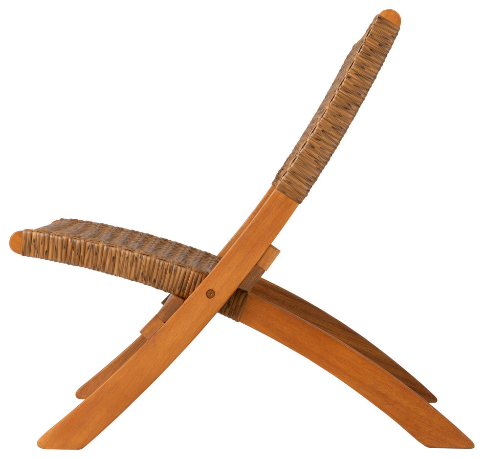 Sava Indoor-Outdoor Folding Chair in Tan Wicker