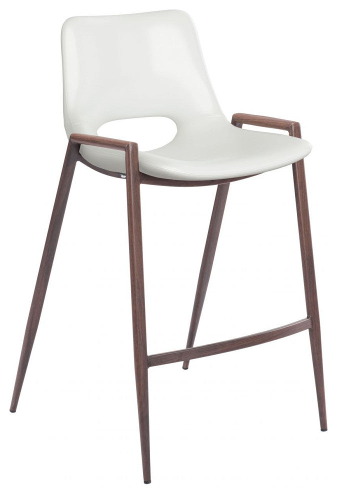 Desi Counter Stool, Set of 2 White/Walnut