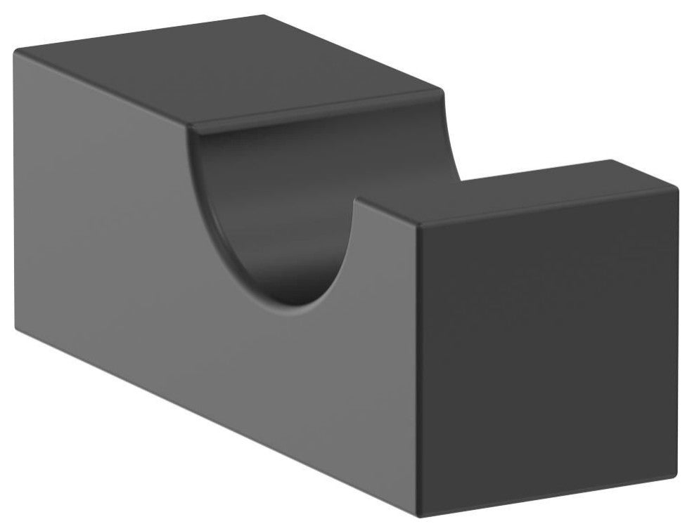 Monument Contemporary Single Robe Hook, Matte Black