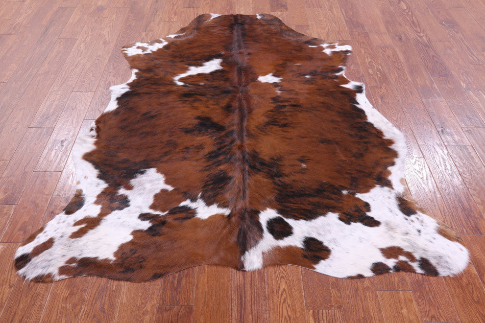 6' 6" X 5' 7" Organic Natural Hair-On Cowhide Area Rug C1495