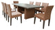 Laguna Rectangular Outdoor Patio Dining Table with 8 Armless Chairs Sail White