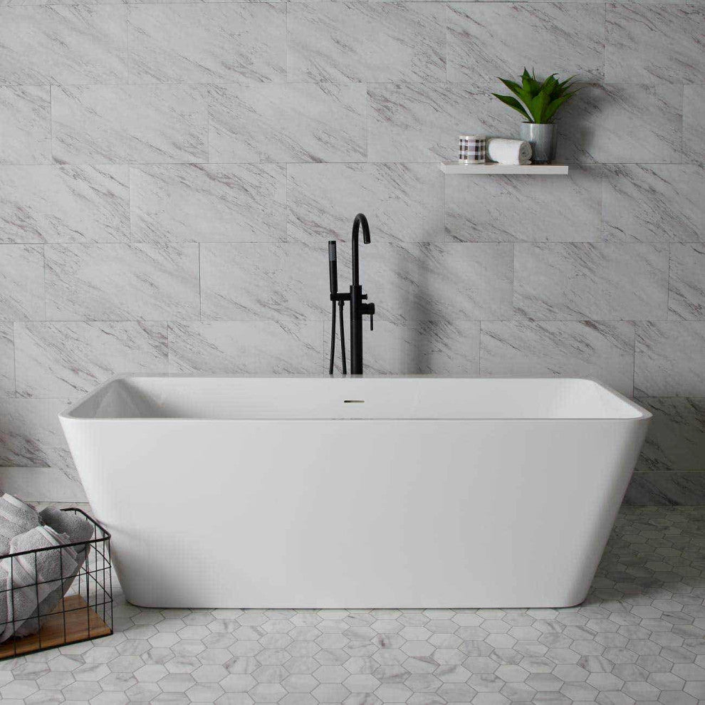 Axton 67 Inch Acrylic Double Ended Freestanding Tub