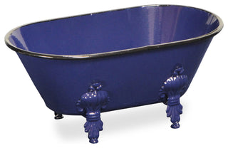 Lavande Metal Fleur-de-Lis Tub Decor - Small - Navy Blue