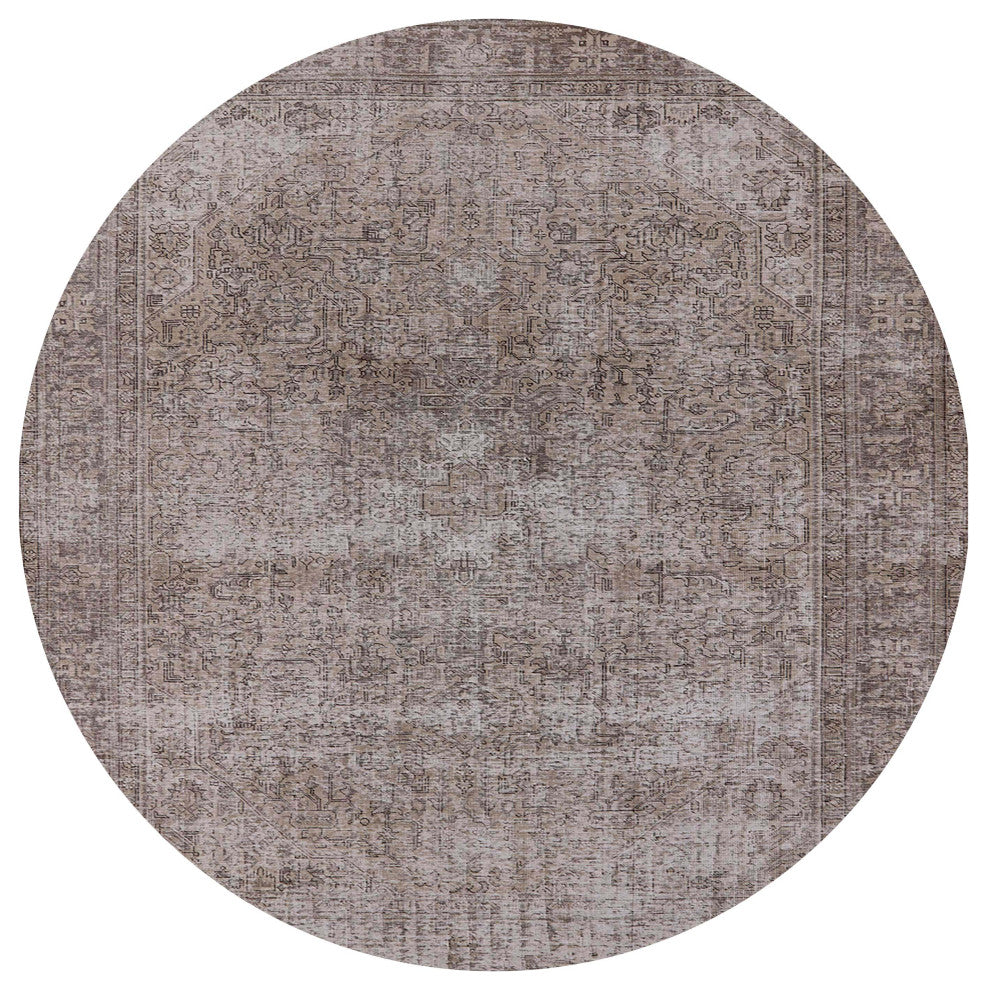 Ahgly Company Indoor Round Mid-Century Modern Area Rugs, 7' Round
