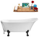 55" Streamline Clawfoot Tub and Tray With External Drain