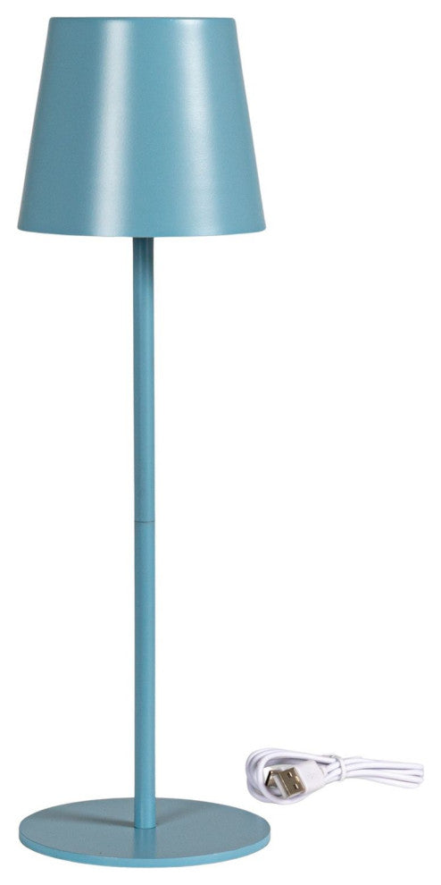 Metal LED Rechargeable Table Lamp With Touch Sensor, Blue