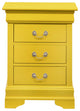 Louis Philippe 3-Drawer Nightstand (29 in. H x 21 in. W x 16 in. D), Yellow