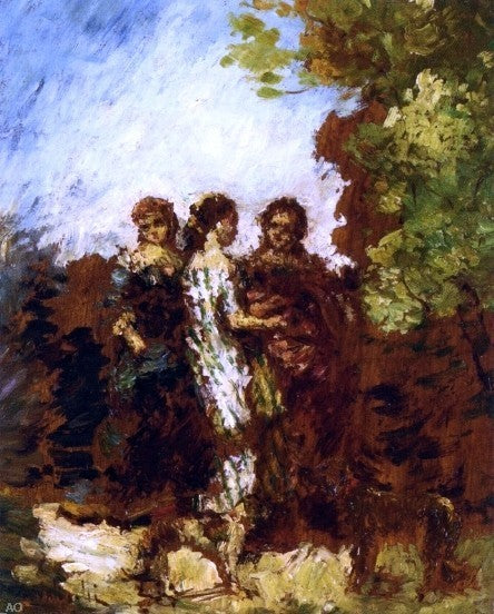 Adolphe-Joseph-Thomas Monticelli Three Friends Wall Decal Print