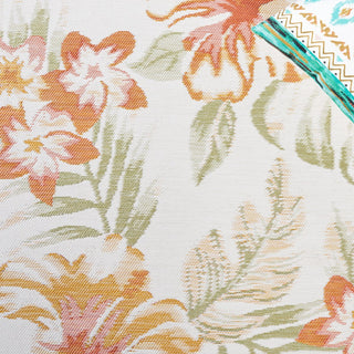 Safavieh Sunrise Collection SUN671 Indoor-Outdoor Rug, Ivory/Rust Sage, 6'7" Square