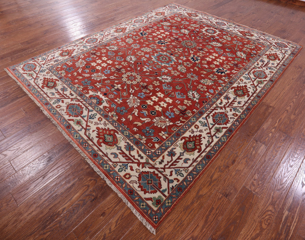 7' 11" X 10' 0" Handmade Persian Fine Serapi Wool Rug - Q16021