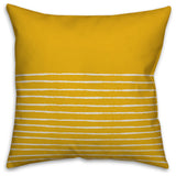 Yellow and White Sketch Stripes 20x20 Throw Pillow