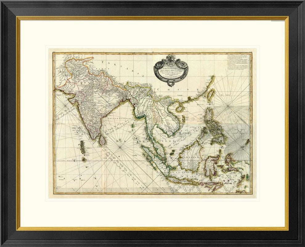 "Composite: Indes, 1771" Framed Digital Print by Rigobert Bonne, 32x26"