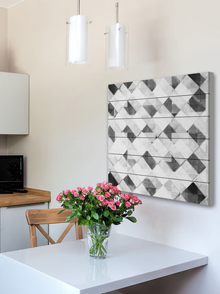 "Restricted Compilation" Painting Print on White Wood