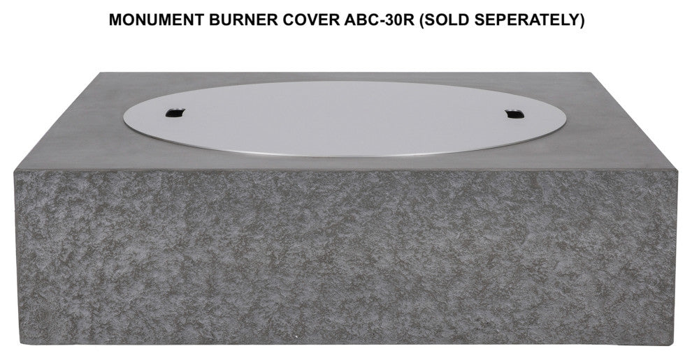 Pyromania Monument Concrete Fire Pit Table, 41"x41", Slate, Natural Gas