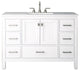 Vanea 48" Bathroom Vanity With White Quartz Top, White