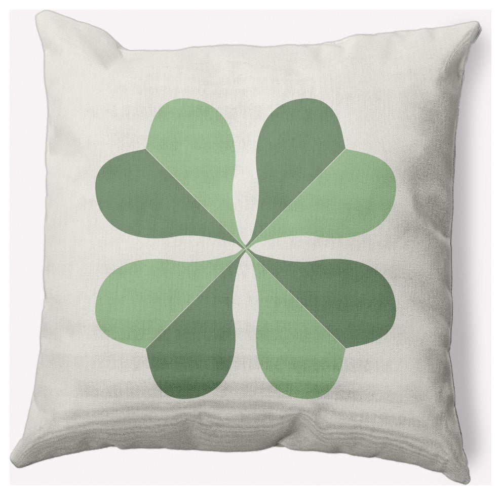 Lucky Clover St. Patrick's Day Throw Pillow, Laurel Tree Green, 18x18"