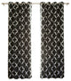 Moroccan Thermal Blackout Single Curtain Panel, Black