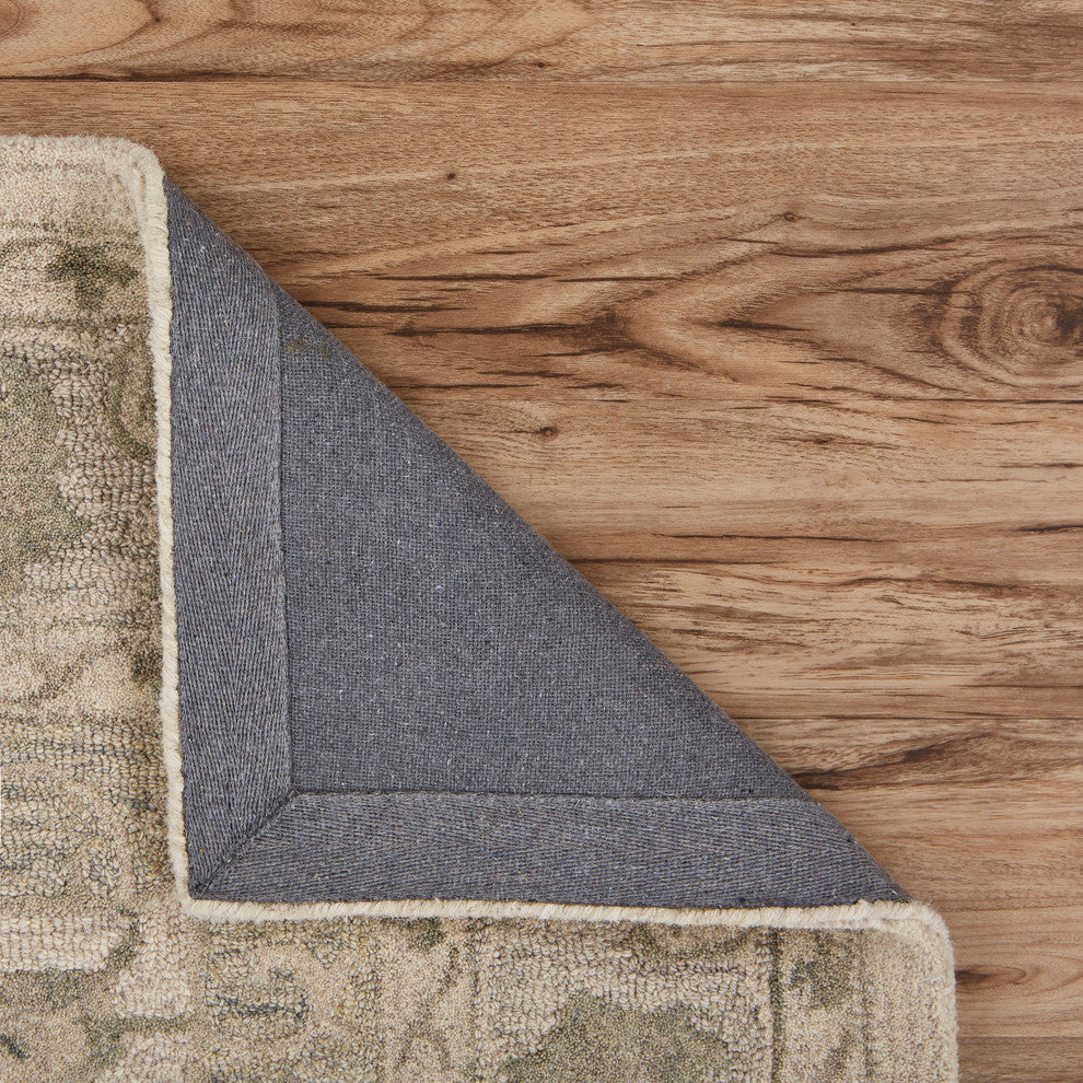 Sea Green Medallion Area Rug, 5'x8'