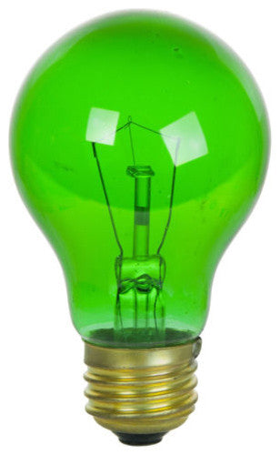 Sunlite 25 Watt A19 Colored, Medium Base, Transparent Green, 2 Pack