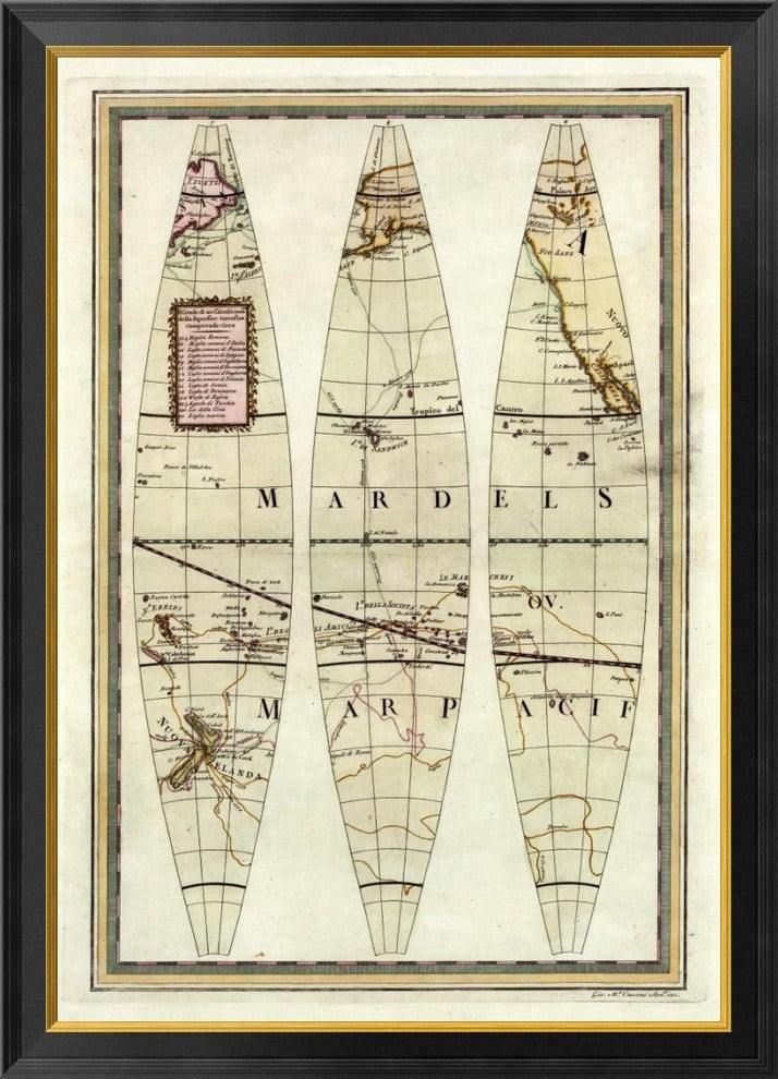 "Globo Terrestre II, 1792"  by Giovanni Maria Cassini, 29x40"