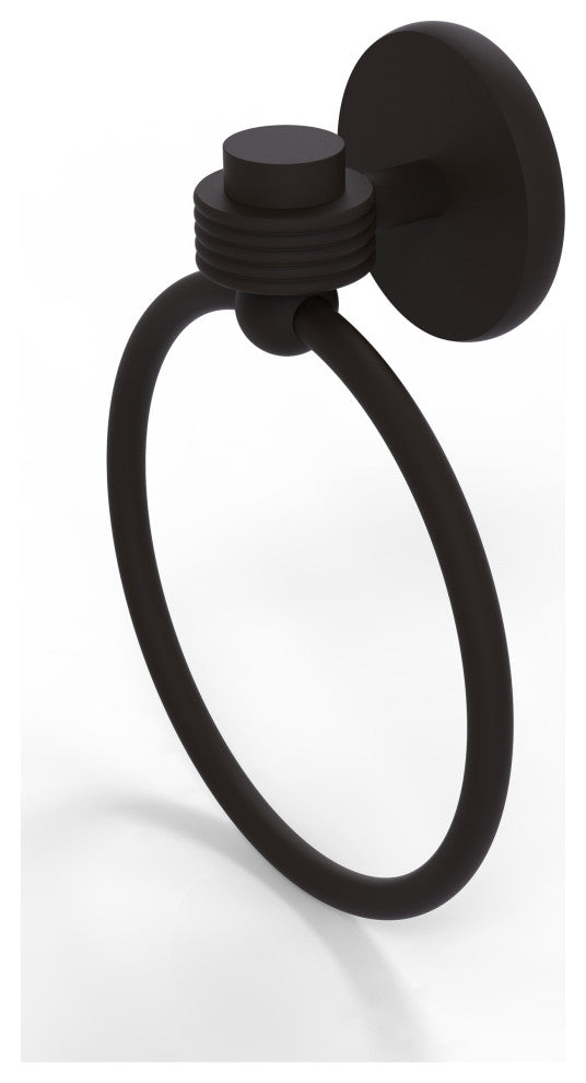 Satellite Orbit One Towel Ring With Groovy Accent, Oil Rubbed Bronze