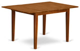 3 Pc Set Milan With Leaf And 2 Wood Dinette Chairs In Saddle Brown