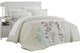 Kathy Kaylee Floral Embroidered 7-Piece Duvet Cover Set, Queen Beige