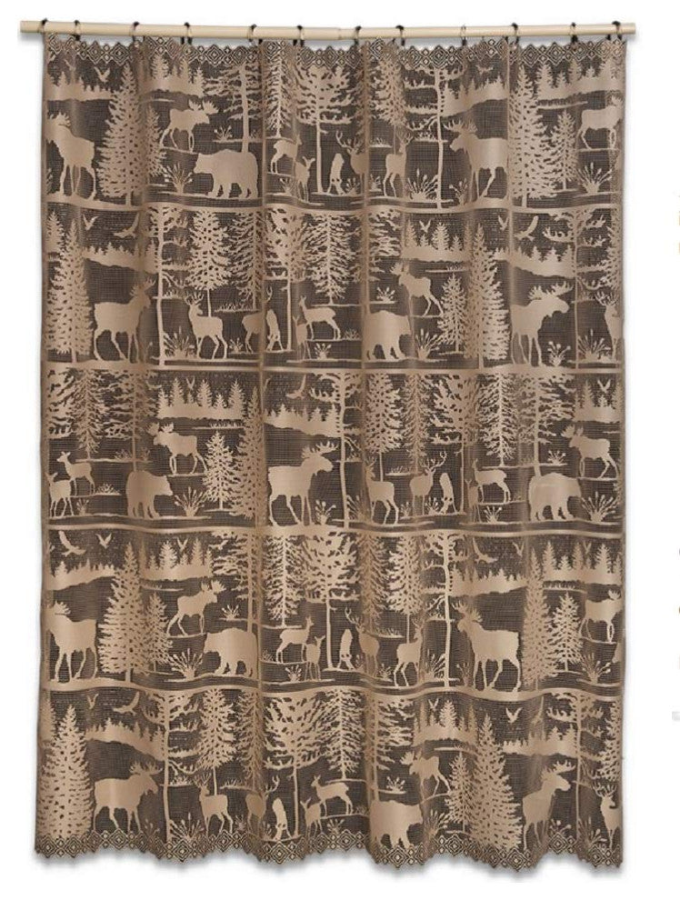 Heritage Lace Lodge Hollow 72x72 Shower Curtain in Natural