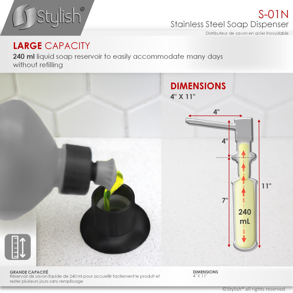 Stylish Pull Down Kitchen Faucet + Soap Dispenser Matte Black Finish