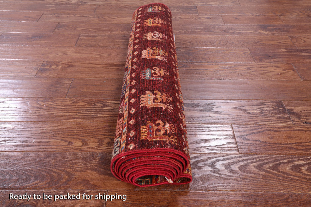 2' 10" X 9' 10" Tribal Persian Gabbeh Handmade Wool Runner Rug Q10895