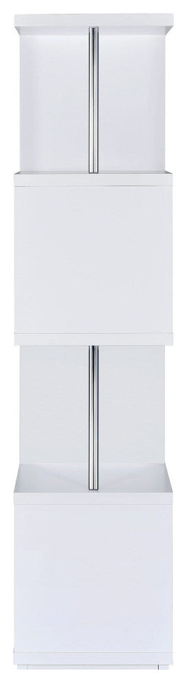 Rectangular 4-Shelf Bookcase, White