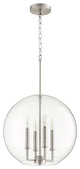 Quorum 873-4-65 Four Light Pendant, Satin Nickel Finish