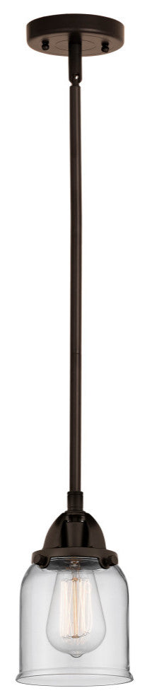Small Bell Mini Pendant, Oil Rubbed Bronze, Clear, Clear