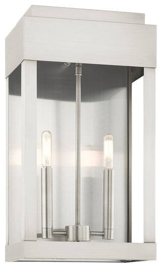 Livex Lighting 21238 York 2 Light 19" Tall Outdoor Wall Sconce - Brushed Nickel