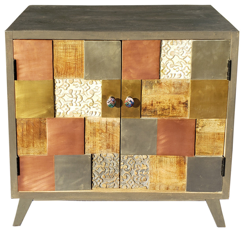 Picasso Mango Wood Cabinet with 2 Doors