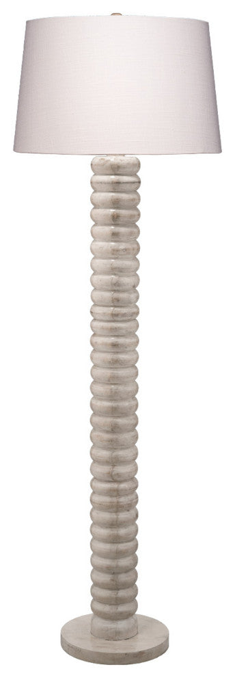 Abacus Mango Wood Floor Lamp With Polyester Linen Shade