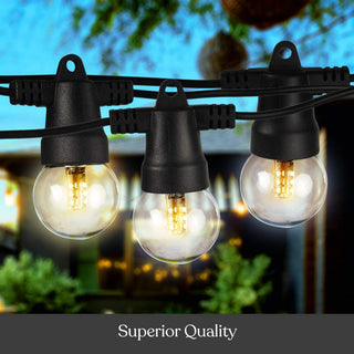 Brightech Ambience Pro Solar 1W Globe Waterproof LED Outdoor String Lights, Warm