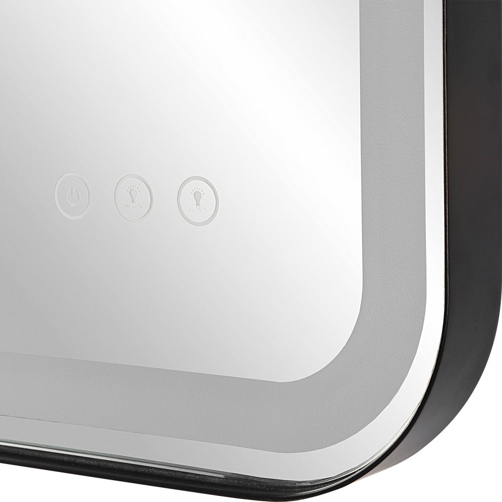 Uttermost 09861 Crofton Lighted Black Vanity Mirror