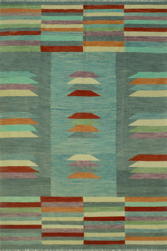 Winchester Kilim Bailey Red/Gray Rug, 6'7x9'10