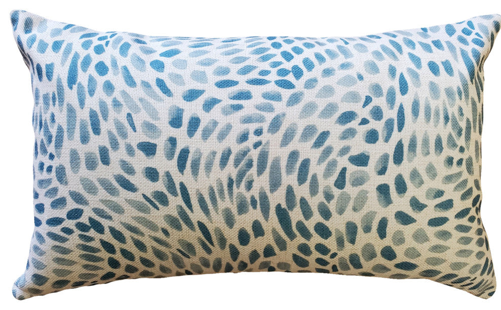 Matisse Dots Toile Blue Throw Pillow 12x19, with Polyfill Insert